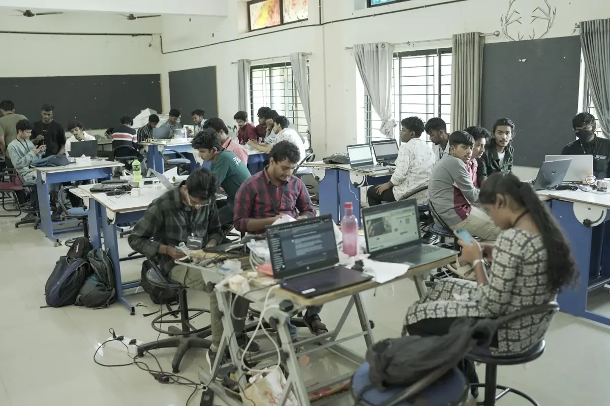 Participants coding during The Grand Tech Adventure: CodeStorm