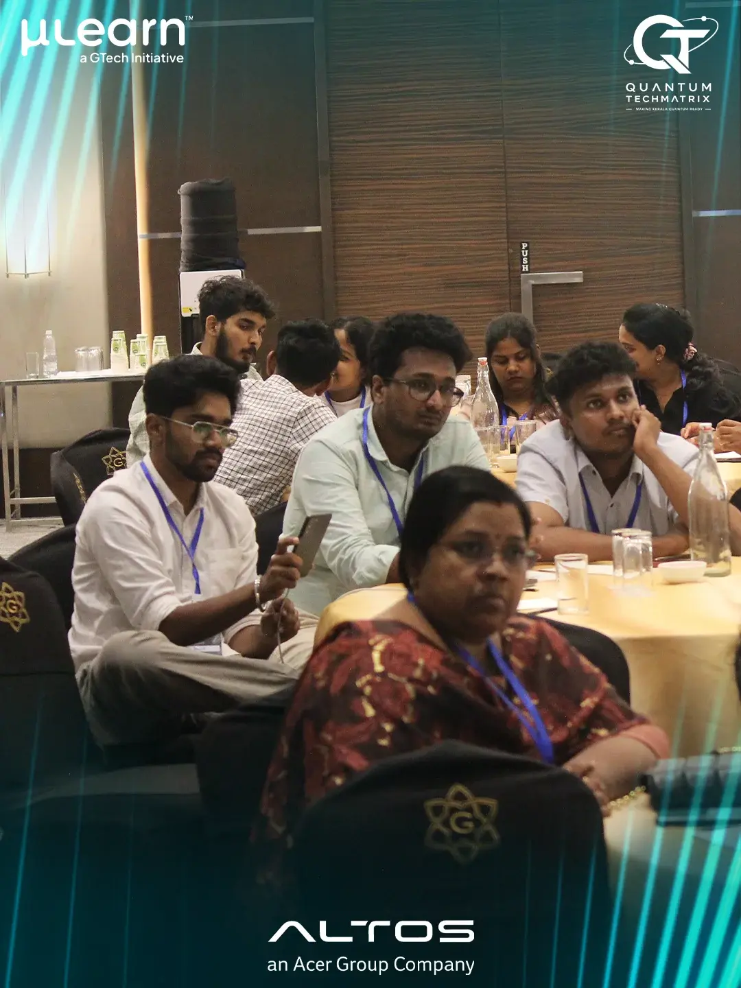 Researcher presenting quantum technology findings