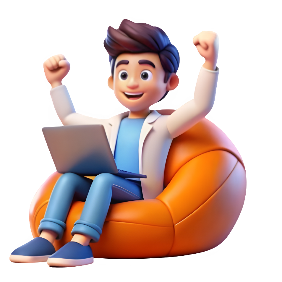 Student learning with laptop